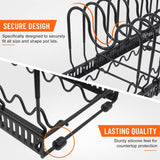Pot Rack Organizer, 2 Racks or 1 Expandable Rack,  Pans and Pots Organizer with 10 Adjustable Compartments, Kitchen Cabinet Pantry Bakeware Lid Organizer Rack Holder