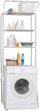 Load image into Gallery viewer, 3-Tier Adjustable Washing Machine Rack over Toilet Bathroom Organizer above Washer Dryer Storage Shelf Space Saving Rack, White

