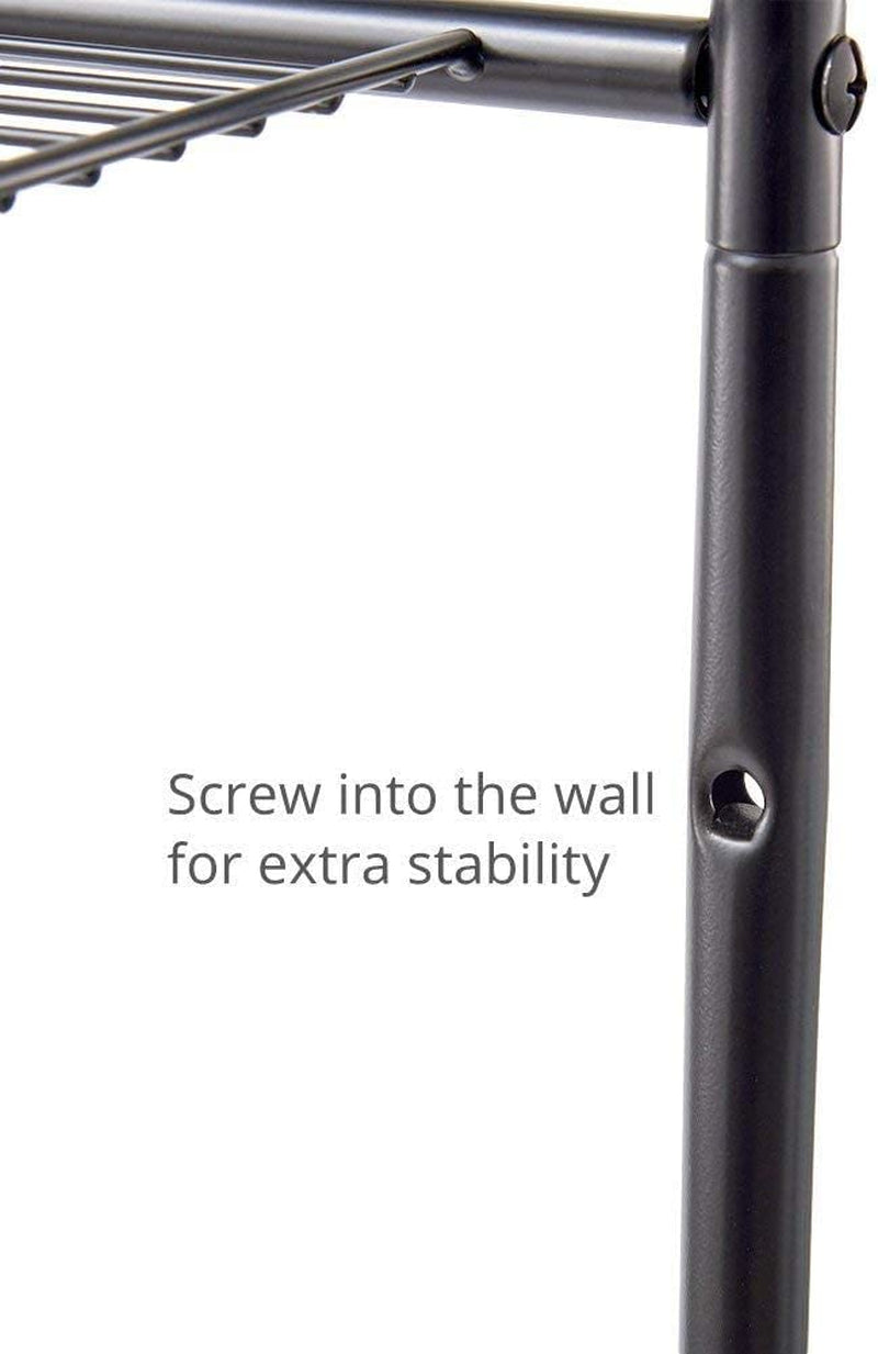 3 Shelf over Toilet Bathroom Space Saver Towel Storage Rack Organizer, 59 X 25 X 165Cm (Black)