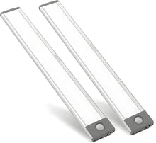 Load image into Gallery viewer, 30 LED under Cabinet Light, 2500Mah Rechargeable Wireless Motion Sensor Closet Light, Aluminum LED Panel 6500K Super Bright, Ultra Thin, Glare-Free Lighting for Removable Paste Anywhere (2 Pack)
