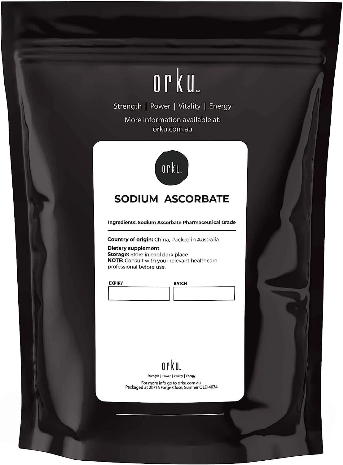 ORKU 400G Sodium Ascorbate Powder - Vitamin C Buffered Pharmaceutical Ascorbic Acid | Immune Vitamins for Immune System Booster and Strong Antioxidant for Making Serum or Adding to Smoothie and Drinks