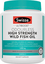 Load image into Gallery viewer, Ultiboost Odourless High Strength Wild Fish Oil | Source of Omega|3 | 400 Capsules

