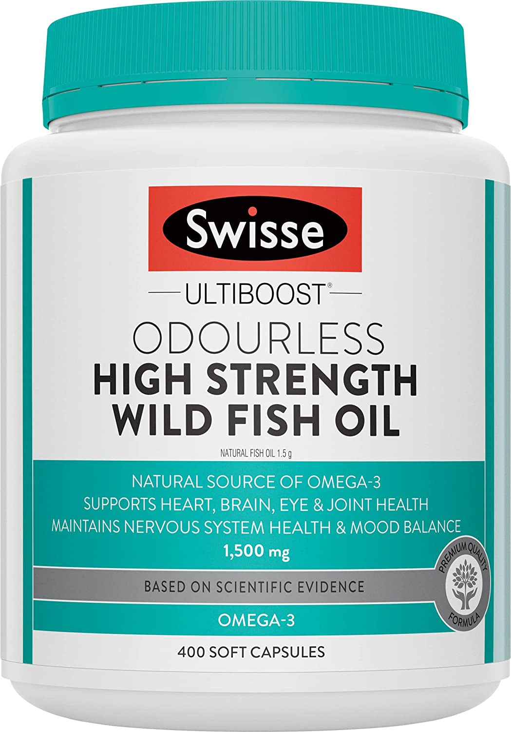 Ultiboost Odourless High Strength Wild Fish Oil | Source of Omega|3 | 400 Capsules
