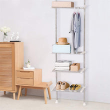 Load image into Gallery viewer, 4-Layer Expandable Laundry Shelf over Toilet Washing Machine Storage Rack Bathroom Organizer Tension Pole Space Saver for Small Spaces, Ivory
