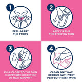 Easy Gelwax Wax Strips Hair Removal for Normal Skin, 40 Pack
