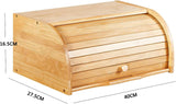 Bread Box - Bamboo Bread Bin for Kitchen Countertop Large Capacity Bread Storage Container Bread Holder Food Storage Kitchen Storage & Organisation, Self-Assembly (Natural)