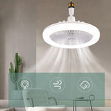 Ceiling Fan with Light and Remote, 180° Adjustable E27 LED Ceiling Fan Light, 10 Inch Socket Fan Light with Light for Kitchen Bathroom Store Room Garage