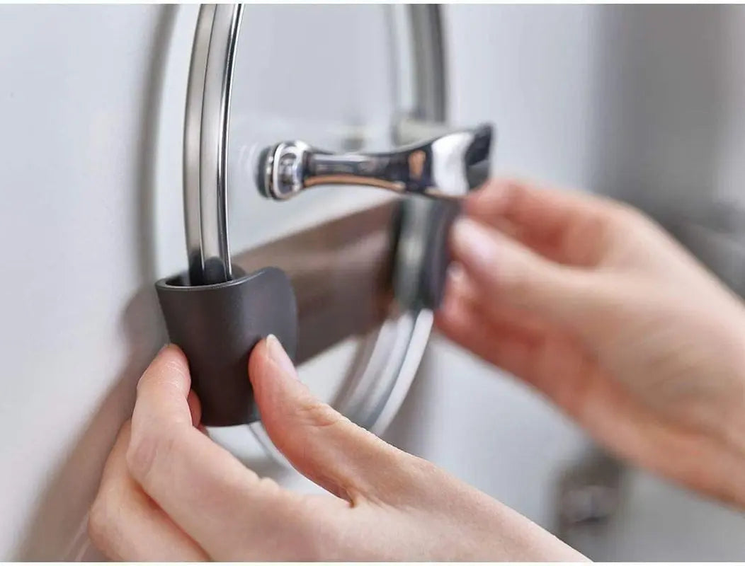 Cupboardstore - Set of 4 Pot and Pan Lid Holders Self Adhesive Wall Mount Storage Organizer