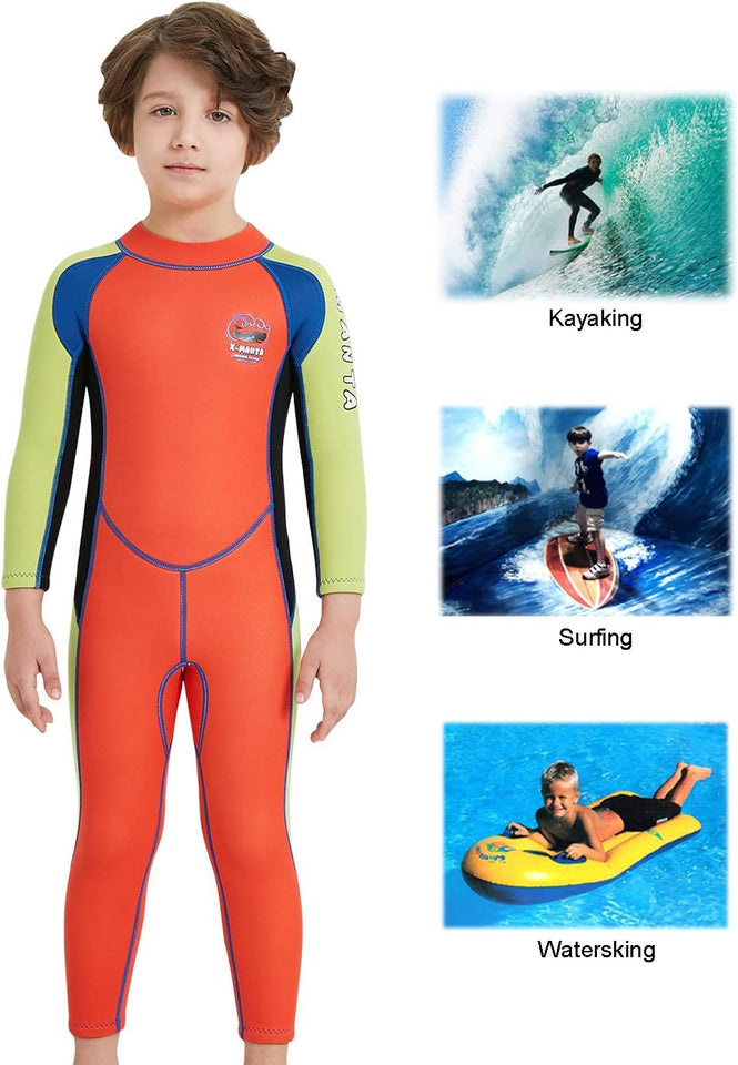 Kids Wetsuit Swimsuit 2.5Mm Neoprene Boy Girl Long Sleeve Diving Suit Swimwear