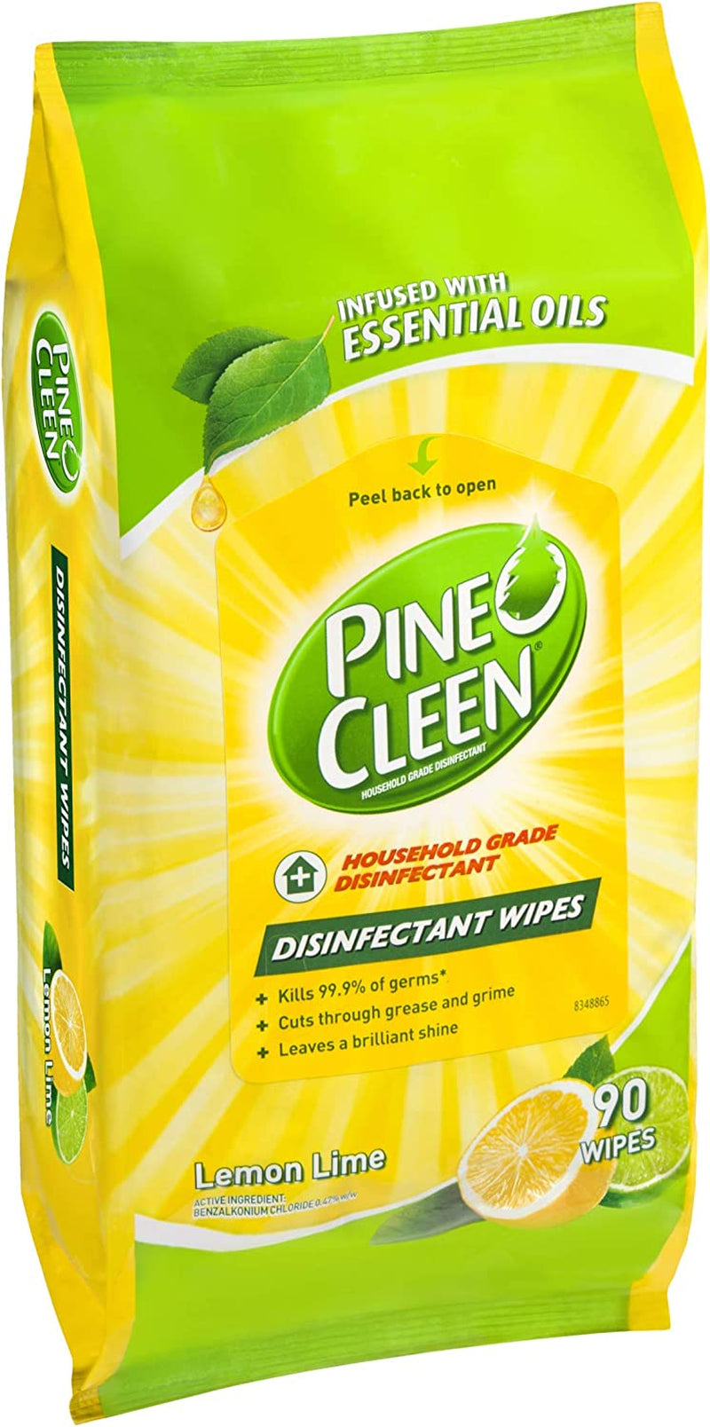 Antibacterial Disinfectant Wipes, Lemon and Lime, 540 Wipes