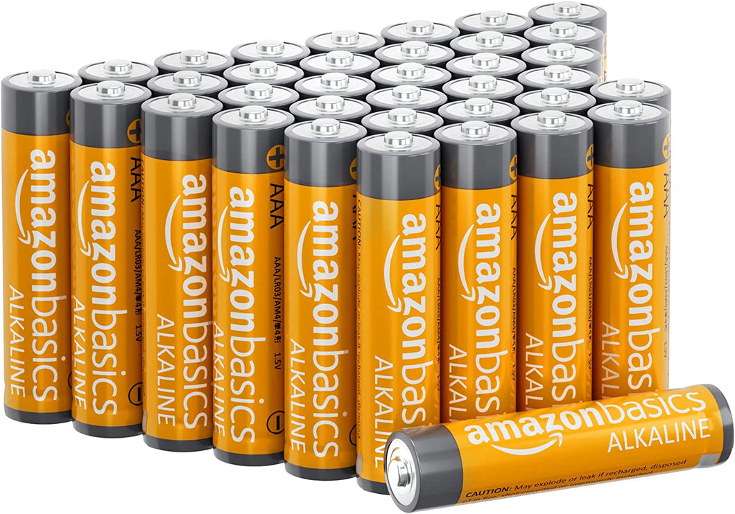 36 Pack AAA High-Performance Alkaline Batteries, 10-Year Shelf Life, Easy to Open Value Pack