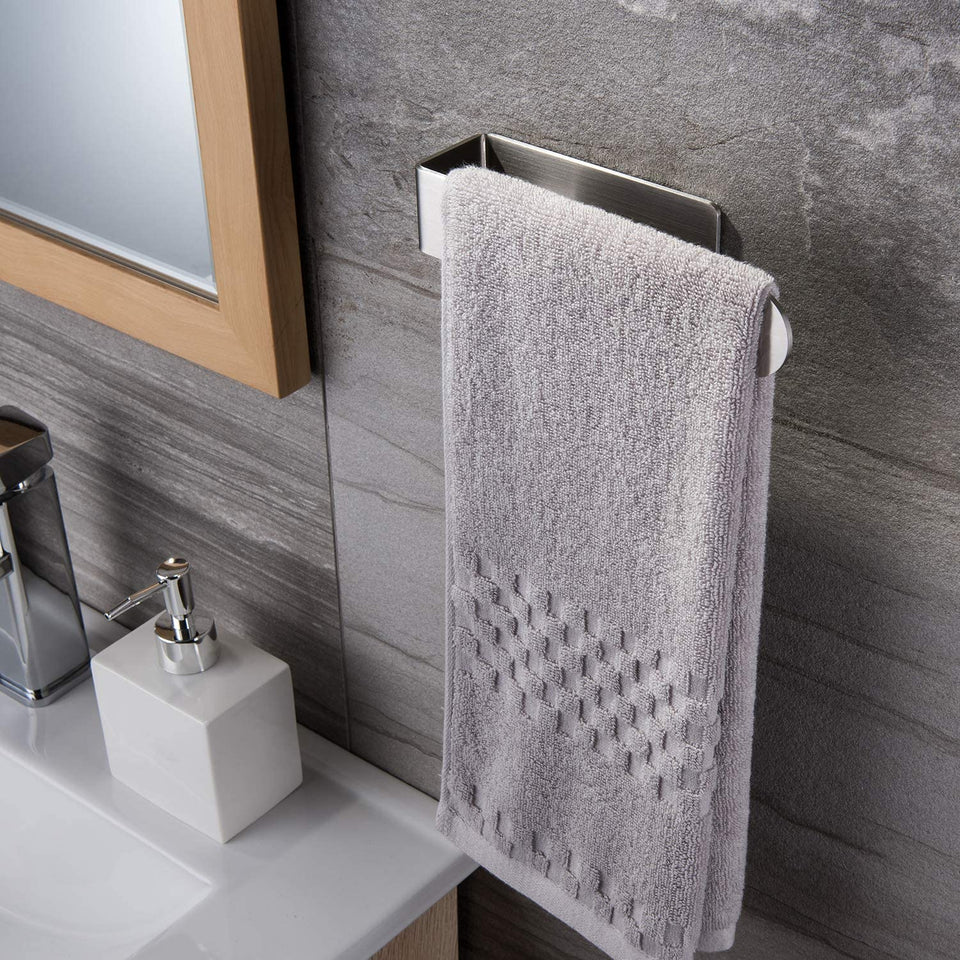 Hand Towel Holder/Hand Towel Ring - Self Adhesive Bathroom Towel Bar Stick on Wall, SUS 304 Stainless Steel Brushed