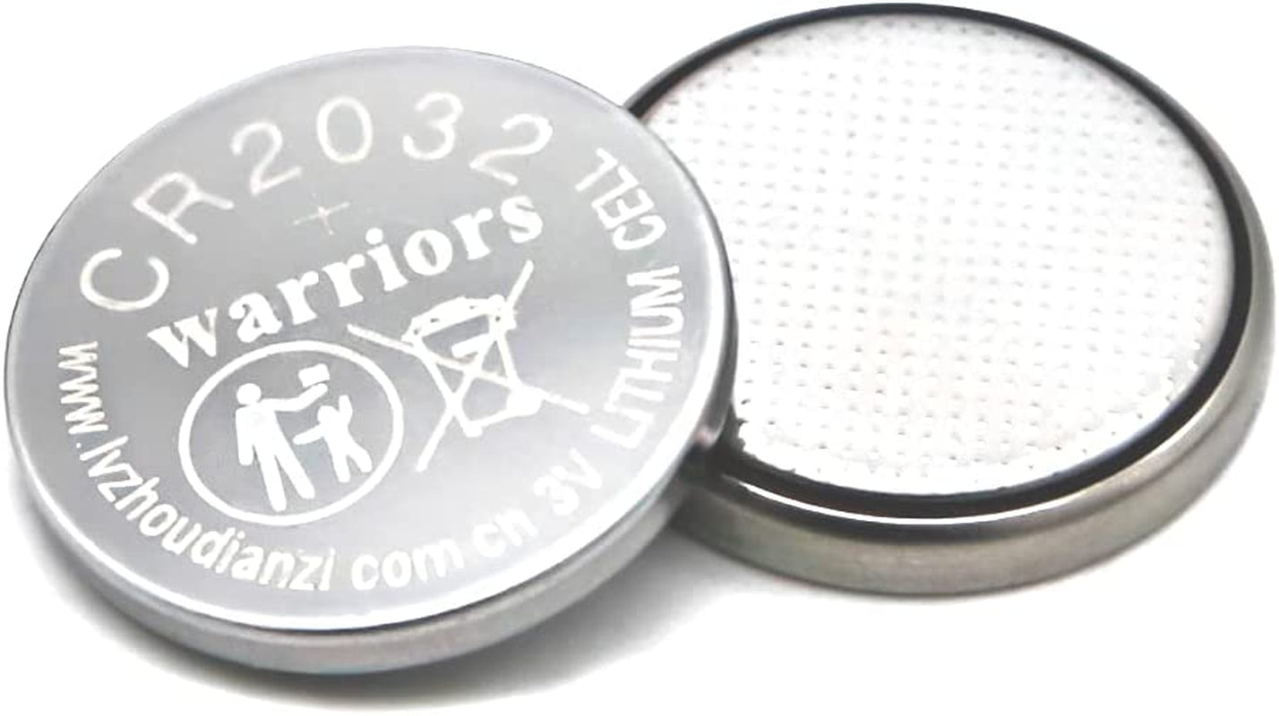 Warriors 2032 CR2032 Coin Button Cell 3V 3 Volt Lithium Batteries 5X Retail Pack Compliant with Coin Battery Safety Standards 2020