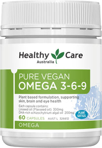 Pure Vegan Omega 3-6-9 Capsules, Green, 60 Count (Pack of 1)