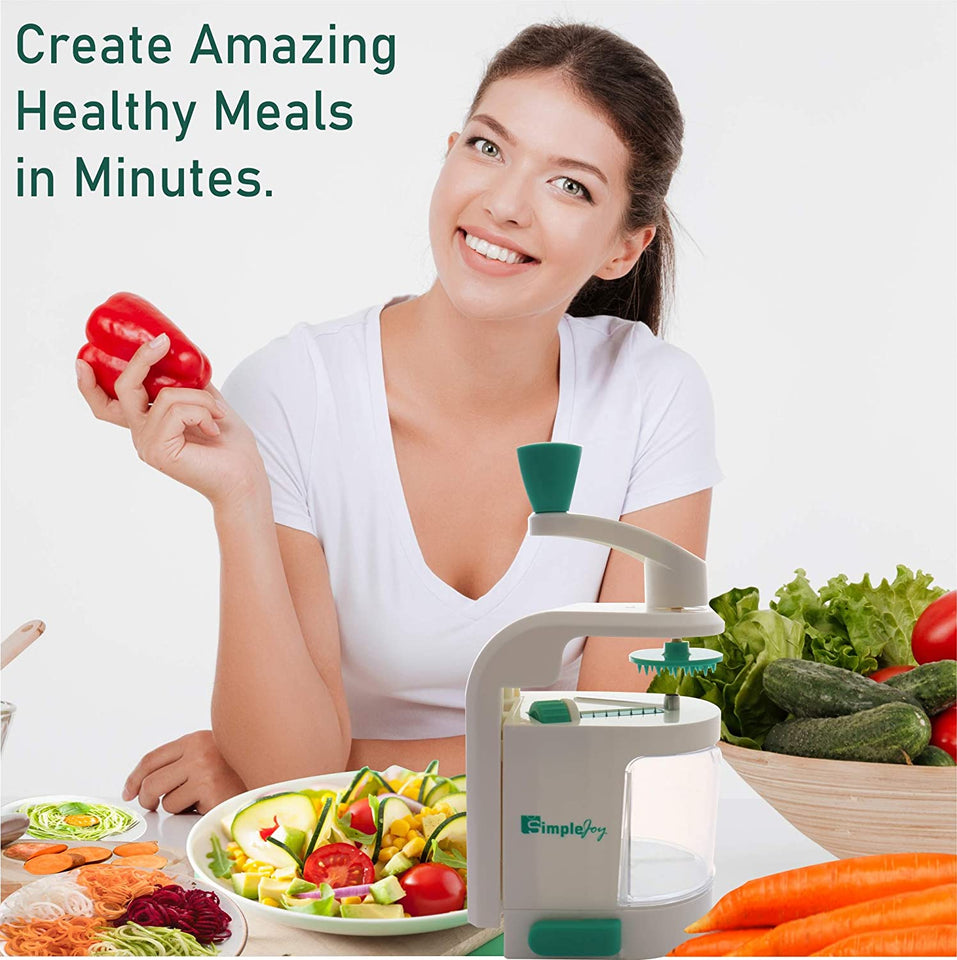 Spiral Slicer, Premium Rotatable Blades Spiralizer, Zucchini and Vegetable Slicer.Specially Made for Vege Based Diets.Bonus Recipe E-Book and Cleaning Brush. . Enjoy Healthy