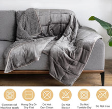 Load image into Gallery viewer, Sherpa Weighted Throw Blanket for Adults, Grey Flannel 15 Pounds Heavy Blanket, Twin-Size Super Soft Fleece and Sherpa Extra Warm Bed Blanket for Couch, Bed, Chair, Sofa,60 X 80 Inches，15 Lbs
