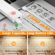 Load image into Gallery viewer, 3 Pack  Motion Sensor under Cabinet Lights, 3 Colors Dimmable Wireless Closet Lighting, 1100Mah Rechargeable Magnetic under Counter Night Lights for Kitchen Bedroom Cupboard Indoor(20Cm)
