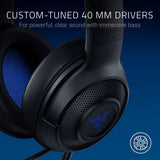 Kraken X Ultralight Gaming Headset: 7.1 Surround Sound - Lightweight Aluminum Frame - Bendable Cardioid Microphone - for PC, PS4, PS5, Switch, Xbox One, Xbox Series X|S, Mobile - Black/Blue