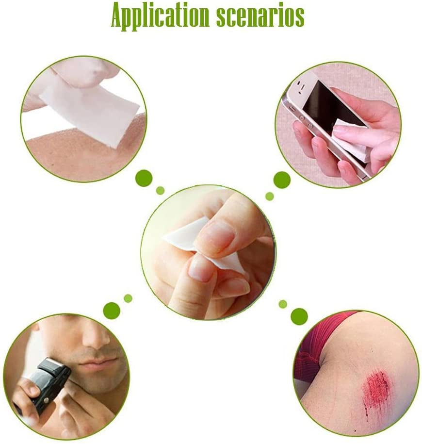 Alcohol Prep Pads,Aolvo Alcohol Wipes Individually Wrapped,Ideal for Cleaning, Sterilizing Skin,Small Wounds,Electronics,Lens,Nail Remove, Pack of 100