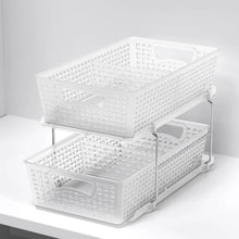 Load image into Gallery viewer, 2 Tier Bathroom Organizer Tray Pull-Out Sliding Drawer/Under-Sink Storage, Clear

