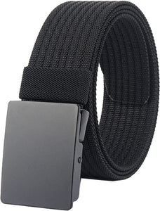 Men Nylon Web Belts - Metal Buckle,Fully Adjustable Belt Strap for Work