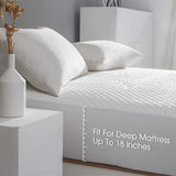 King Size Waterproof Mattress Protector Bamboo Cooling Fitted Mattress Pad Cover with Deep Pocket up to 18''