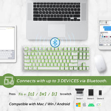 Load image into Gallery viewer, RK87 80% Mechanical Keyboard with USB Hub, 2.4G/Bt5.0/Wired, Wireless Bluetooth Mechanical Keyboard 87 Keys, RGB Hot Swappable Gaming Keyboard with Software, Brown Switch, White

