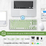 RK87 80% Mechanical Keyboard with USB Hub, 2.4G/Bt5.0/Wired, Wireless Bluetooth Mechanical Keyboard 87 Keys, RGB Hot Swappable Gaming Keyboard with Software, Brown Switch, White