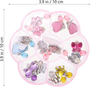 Clip on Earrings Princess Play Jewelry Earrings Set Resin Acrylic Clipon Earring Cartoon Dangle Eardrop for Little Girls Birthday Gift