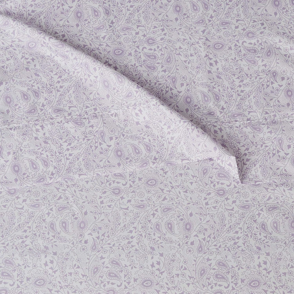 Lightweight Super Soft Easy Care Microfiber Bed Sheet Set with 14" Deep Pockets - Twin, Lavender Paisley