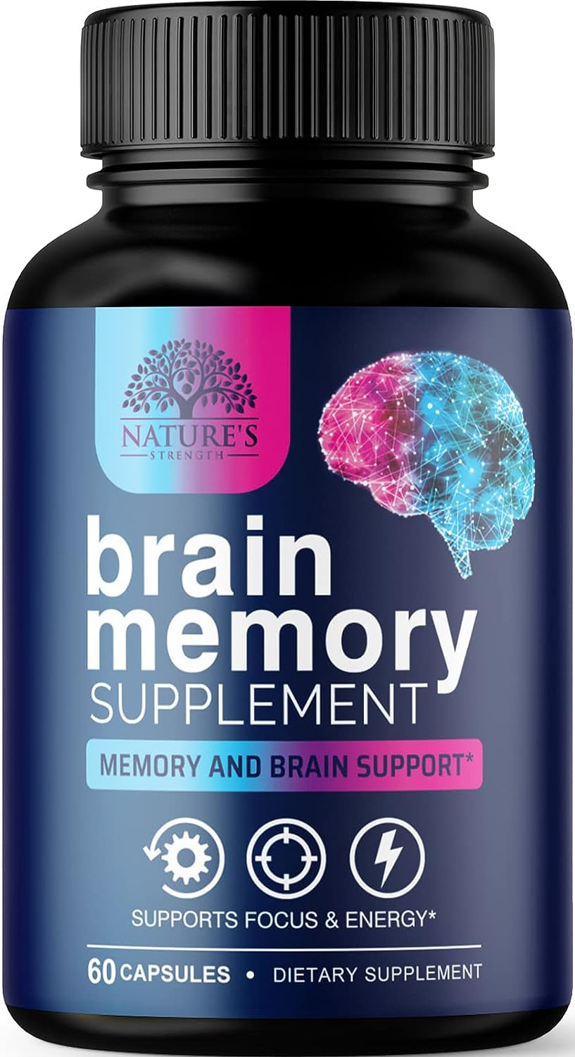 Brain Supplement to Support Focus - DMAE Brain Booster Supplement for Brain Support with Bacopa Monnieri and B Vitamins for Concentration Support Energy Support and Memory Support - 60 Capsules