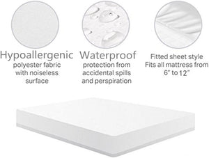 Waterproof Mattress Protector Breathable Mattress Pad Mattress Protector Topper Mattress Topper Fitted Mattress Cover Hypoallergenic anti Bacterial&Dust-Mite Single/Double/Queen/King (Queen)