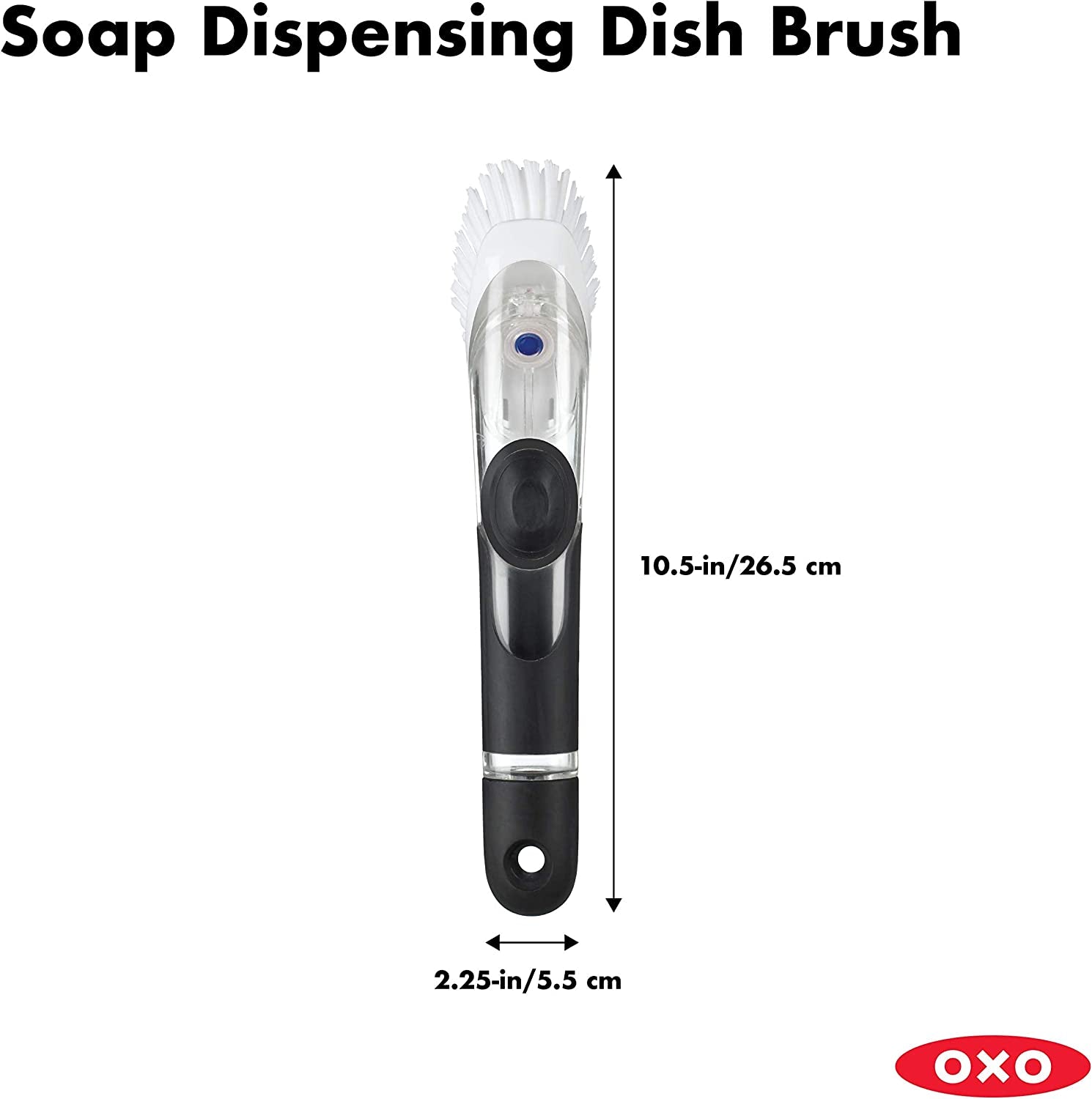 Good Grips Soap Dispensing Dish Brush, None, Black/White, 1067529, 15X10X5Cm