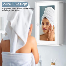 Load image into Gallery viewer, Wall Mounted Bathroom Cabinet, 2-In-1 over the Sink Cabinet W/Adjustable Shelf for 3 Heights &amp; Single Mirror Door, Medicine Cabinet for Bathroom Living Room Entryway Kitchen, White
