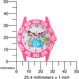 Princess Kids' Plastic Time Teacher Analog Quartz Nylon Strap Watch, Pink