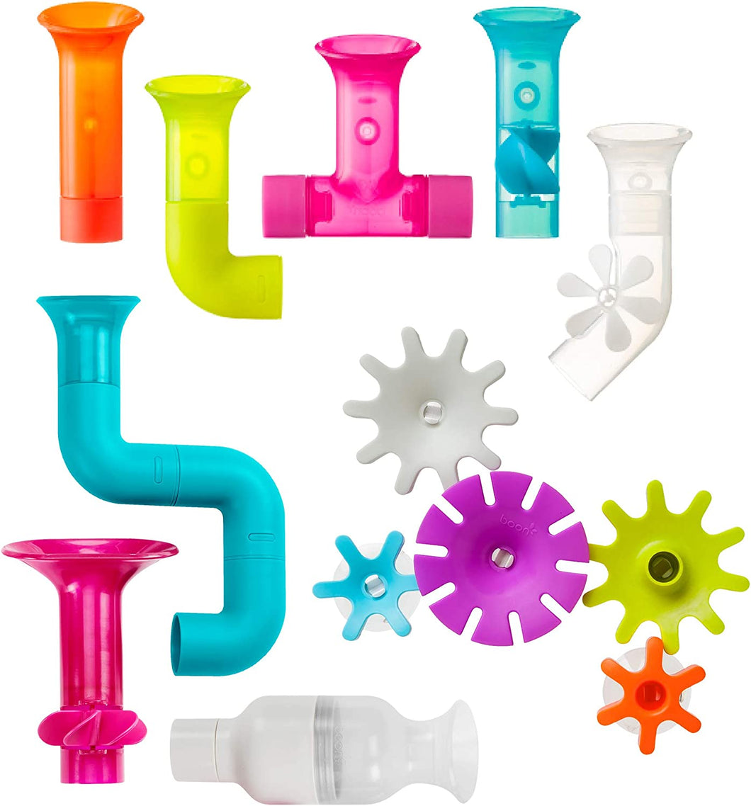 Building Bath Toy Bundle - Gears, Pipes and Tubes, 13 Pieces (B11342)