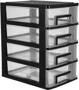 Four- Layer Storage Cabinet Drawer Type Closet Plastic Organizer Shelf Household Storage Rack Jewelry Storage Box for Home Office Storage Box Bedroom Storage Cabinet