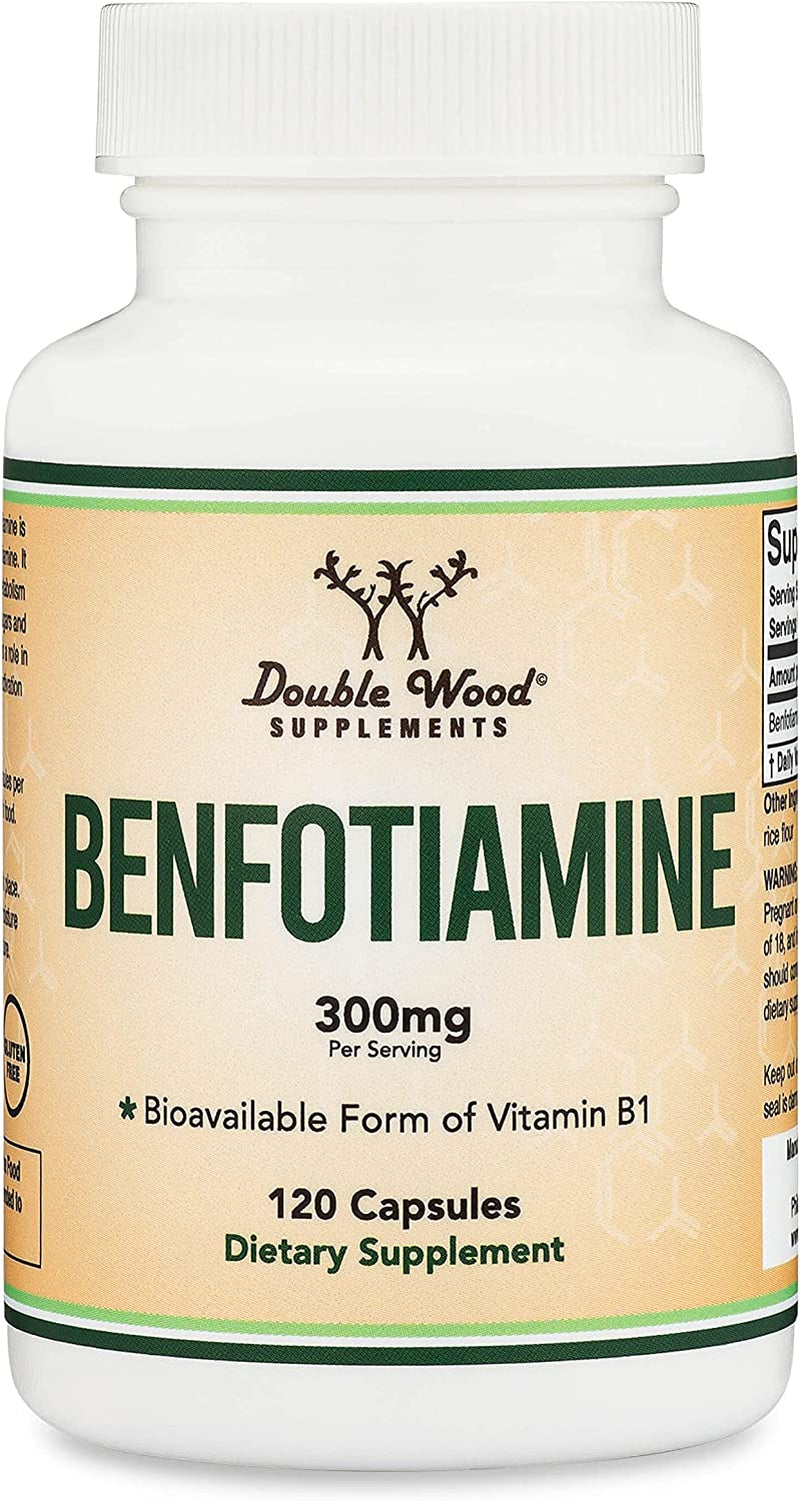 Benfotiamine 300Mg (Third Party Tested, 120 Capsules) Made in the USA, to Boost Thiamine Levels (More Absorbable than Thiamine) by