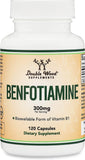 Benfotiamine 300Mg (Third Party Tested, 120 Capsules) Made in the USA, to Boost Thiamine Levels (More Absorbable than Thiamine) by