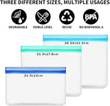 17 PCS Reusable Freezer Bags-Food Storage Bag for Kitchen Storage & Organisation, BPA Free PEVA Storage Bags Extra Thick Sandwich Leakproof Eco-Friendly Ziplock Bags for Food Bags Lunch Bags