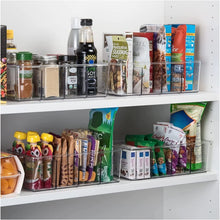 Load image into Gallery viewer, 2 Pack Plastic Food Storage Containers Bins, Stackable Bathroom Kitchen Pantry Drawer Makeup Organisers Bins, Food Storage Bag Tea Box, Storage Baskets &amp; Bins, Fridge Storage Organiser Containers (2)
