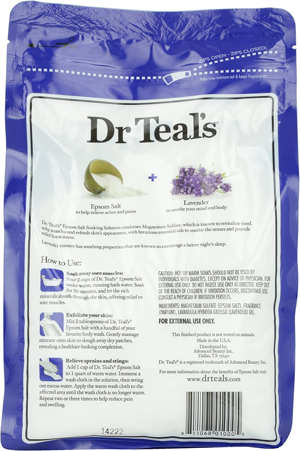 Lavender Epsom Salt Soaking Solution, 1.36 Kg