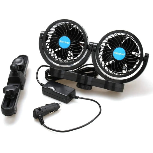 Electric Car Fans for Rear Seat Passenger 12V, Portable, 360 Degree Rotatable with Speed Regulation Pattan Australia