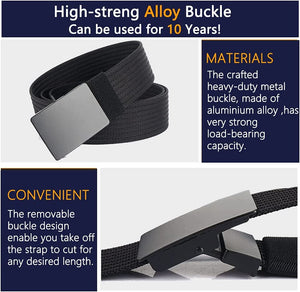 Men Nylon Web Belts - Metal Buckle,Fully Adjustable Belt Strap for Work