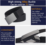 Men Nylon Web Belts - Metal Buckle,Fully Adjustable Belt Strap for Work
