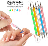Nail Art Tool with 15pcs Nail Painting Brushes, Nail Dotting Tool, Nail Foil, Manicure Tape, Color Rhinestones pattanaustralia