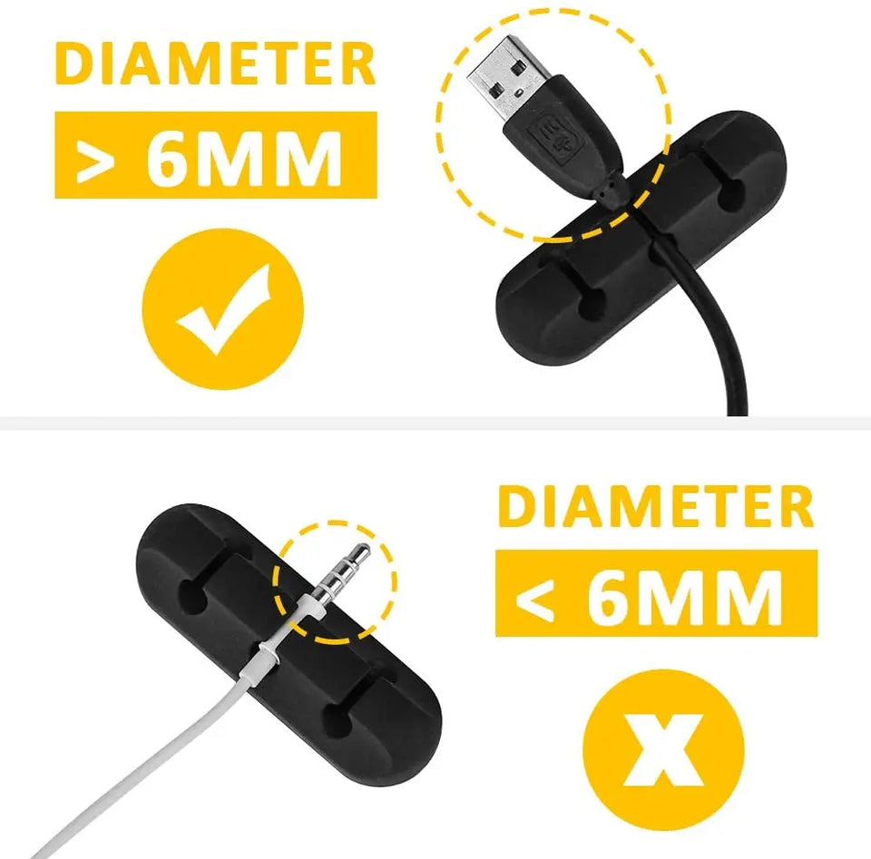Cable Clips Cord Management Organizer, 3 Packs Adhesive Hooks (7, 5 and 3 Slots) (Black) pattanaustralia