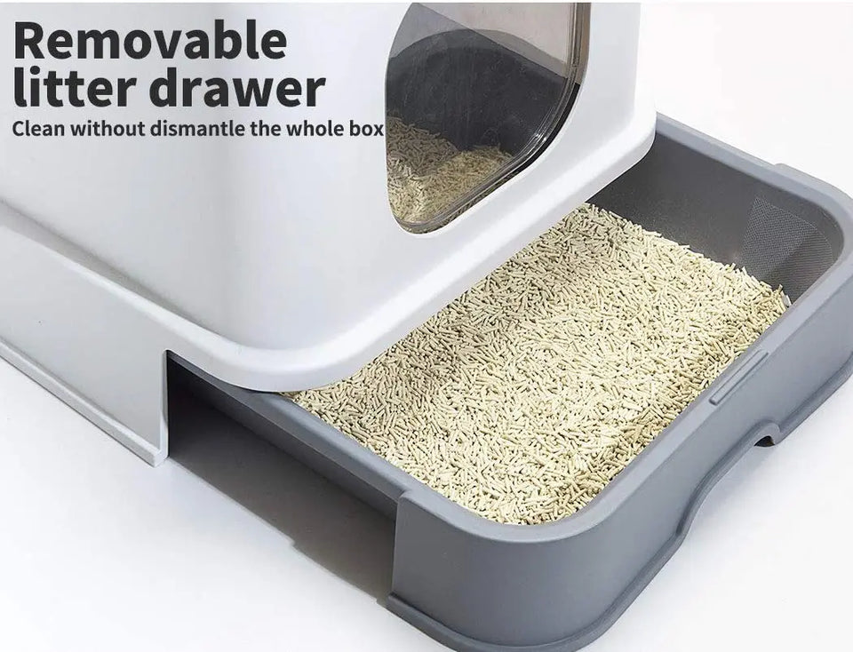 PaWz Cat Litter Box Fully Enclosed Toilet Trapping Sifting Odor Control Basin pattanaustralia