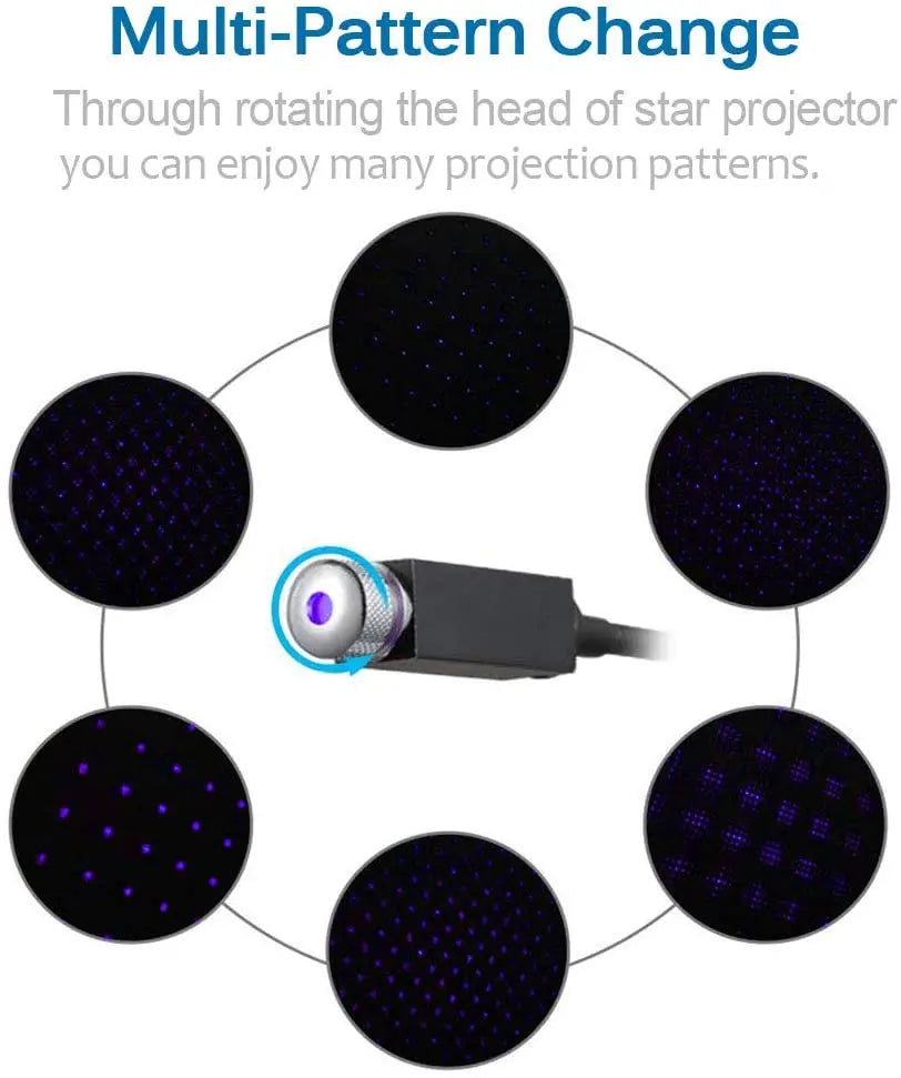 Star Projector Night Light, Adjustable ,Romantic, Interior Car Lights and Portable, Decorations for Car, Ceiling, Bedroom, Party pattanaustralia
