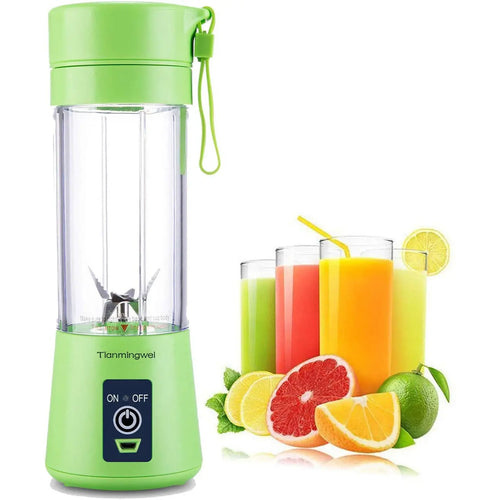 Portable blender Personal 6 Blades Juicer Cup Household Fruit Mixer, With Magnetic Secure Switch, USB Charger Cable 380ML(Green) pattanaustralia